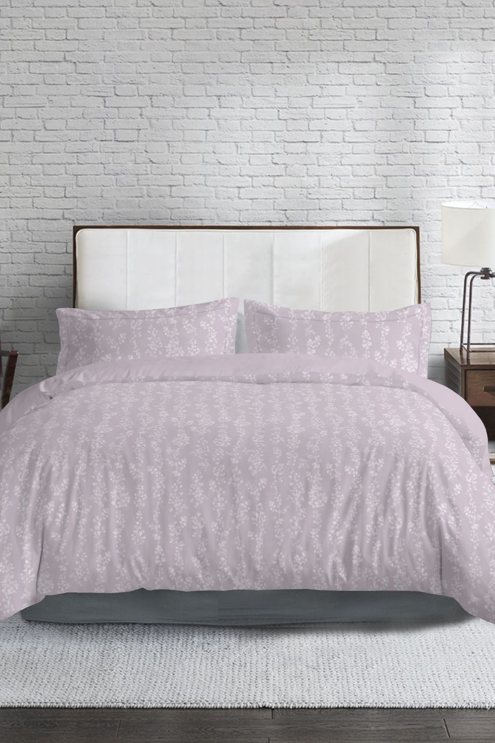 סט מצעים כותנה סאטן מיטה זוגית 160/200 ס"מ דגם VIOLET