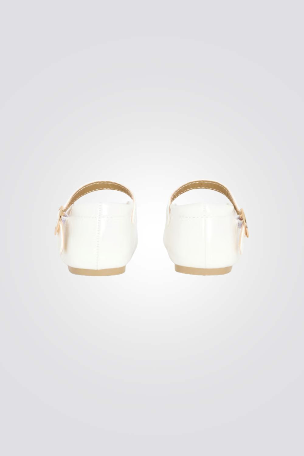 נעלי בלרינה פטנט עם רצועת עור לתינוקות  