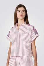 חולצת לילה מכופתרת בהדפס פסים | איתם