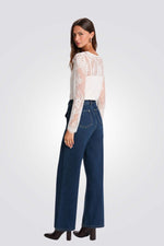 חולצת תחרה עם שרוולים ארוכים | מורגן