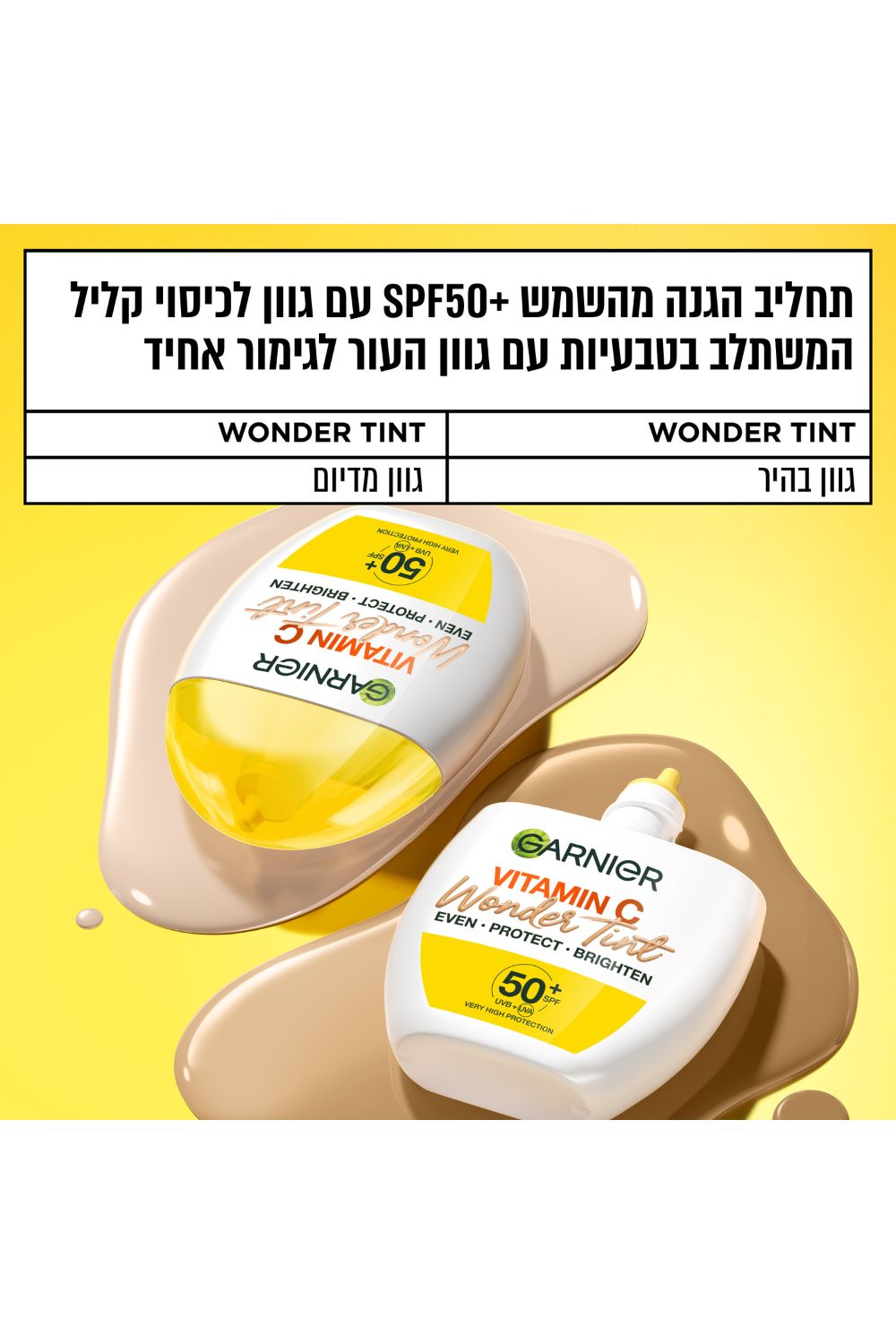 תתחליב לחות עם 50SPF וגוון | גרנייה