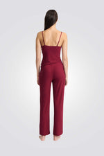 סט פיג’מה שני חלקים מסריג ריב עם פרטי תחרה NETTIE לנשים | איתם