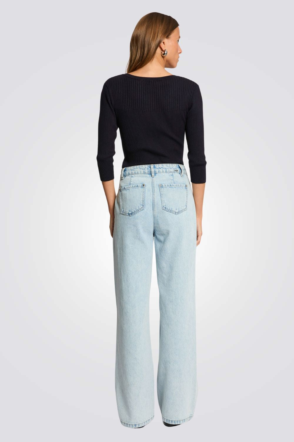 חולצת סריג בצבע נייבי לנשים | מורגן