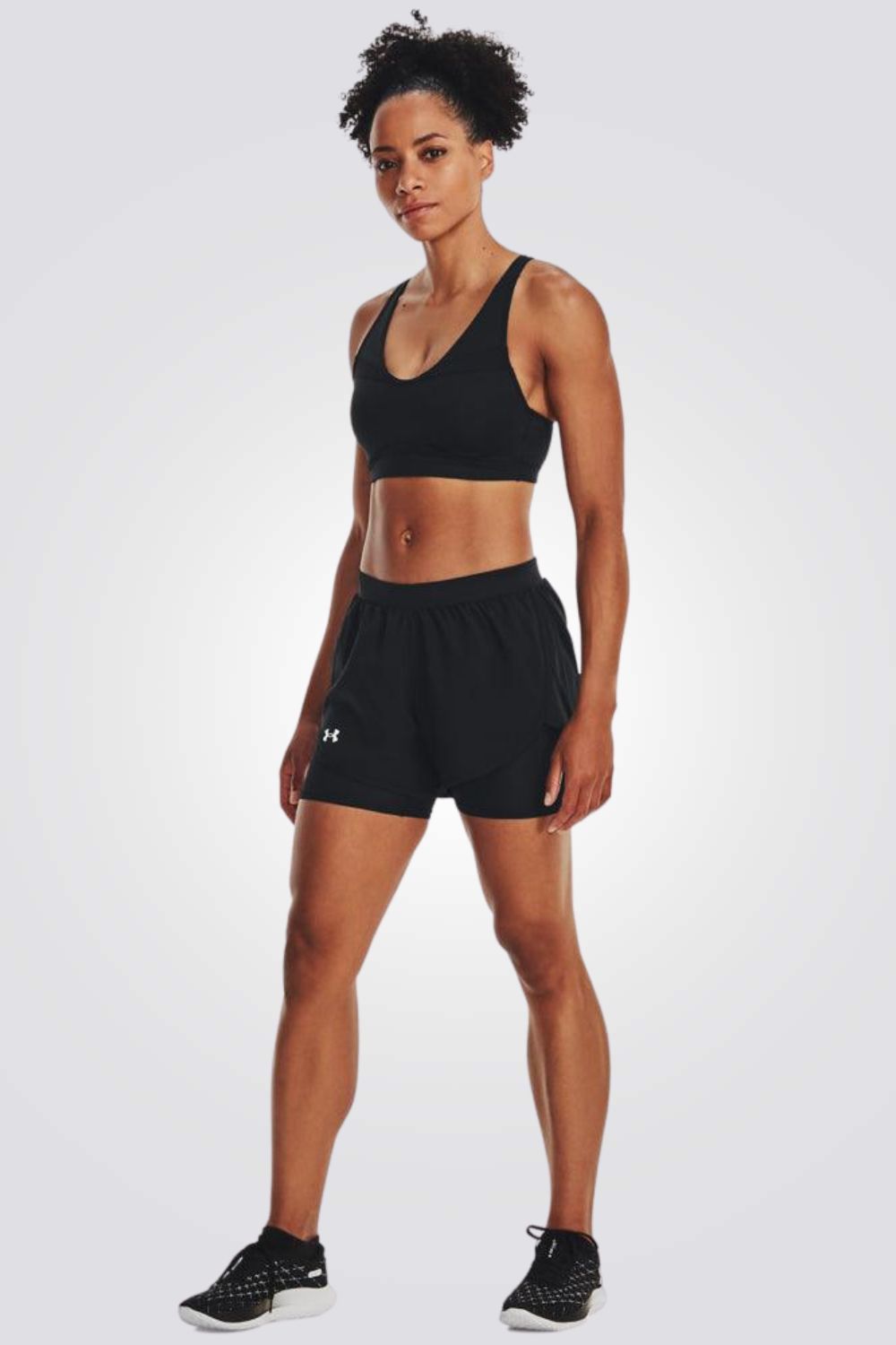 מכנסיים קצרים לנשים UA Fly-By Elite 2-in-1 Shorts בצבע שחור