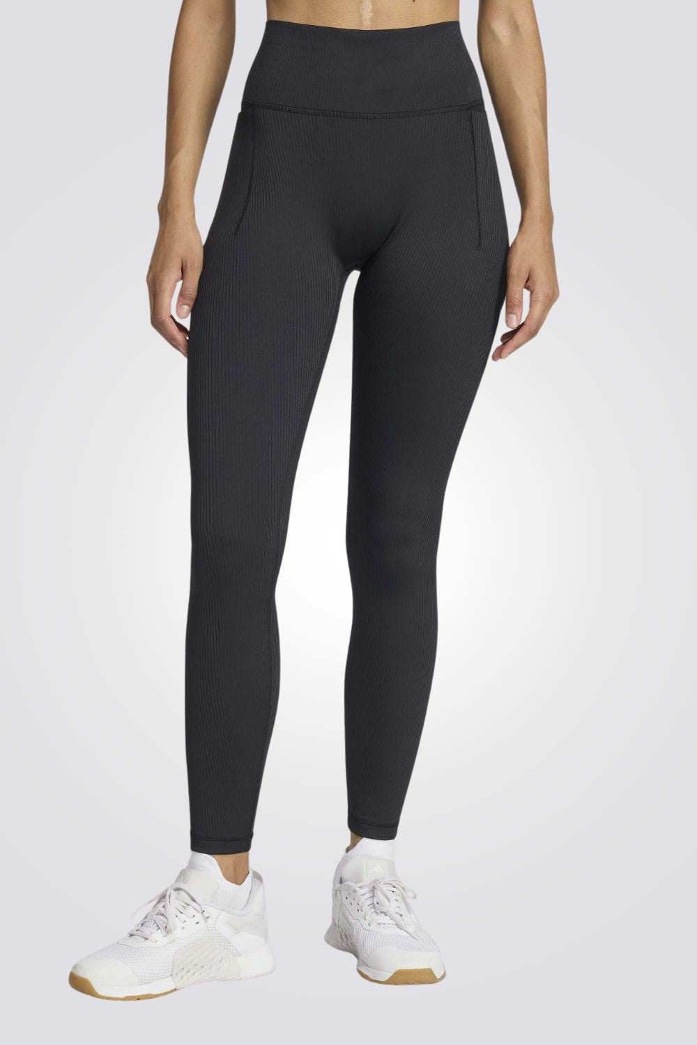 טייץ ספורט ארוך בטקסטורת ריב לנשים | אדידס