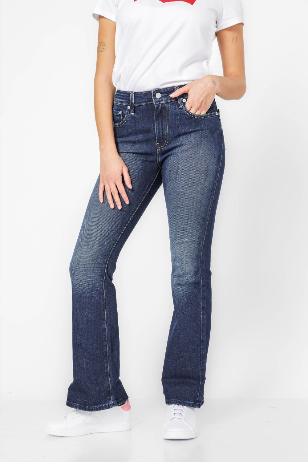 מכנסי ג'ינס גזרה גבוהה 726 Flared