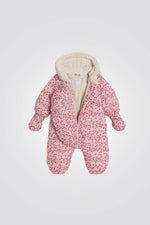 אוברול מעיל לתינוקות עם הדפס פרחוני ורוד | אובייבי