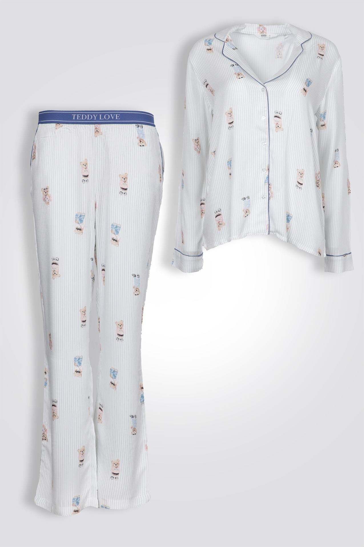 סט פיג'מה מכופתרת טדי | דלתא