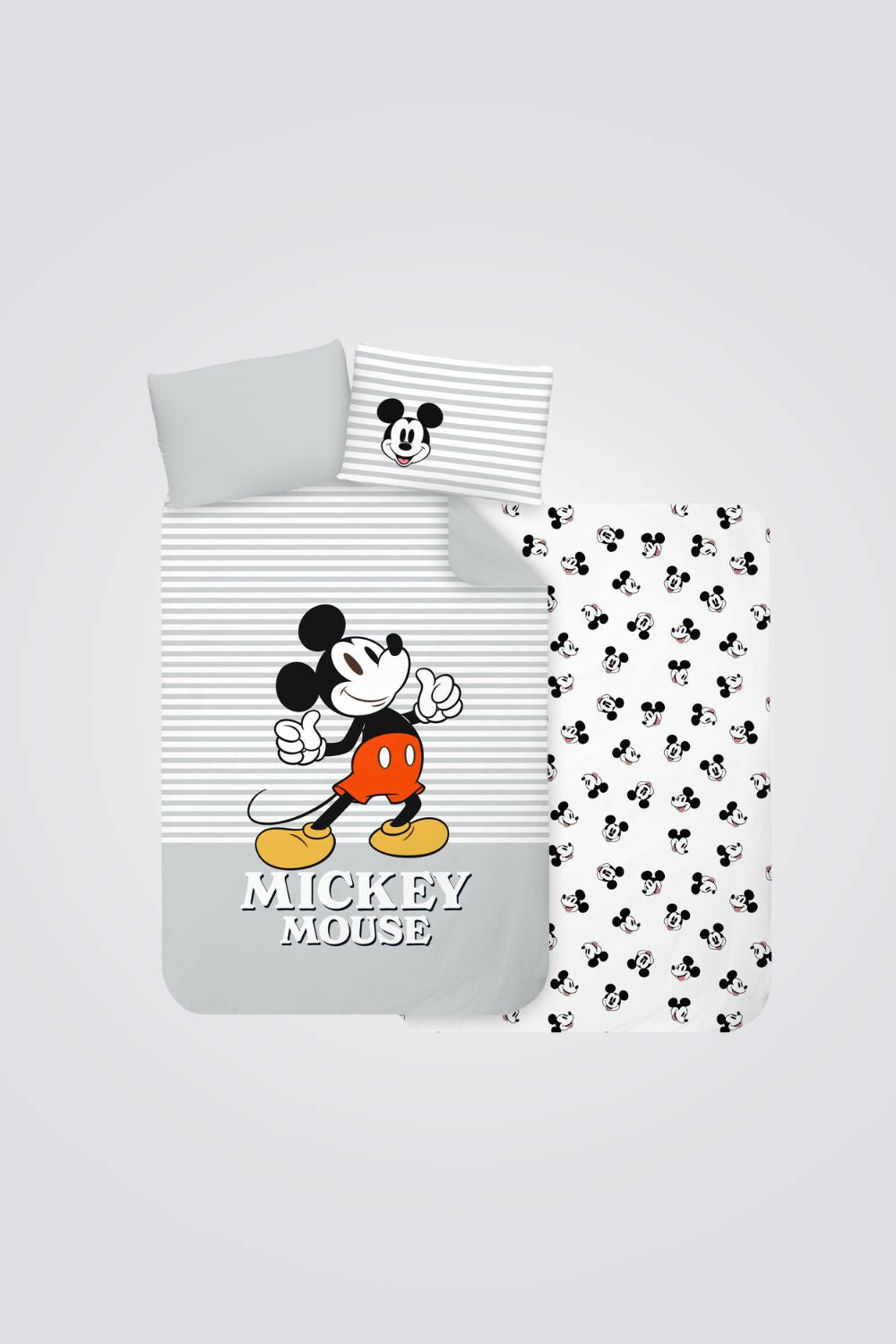 סט מצעים מיטת יחיד 90/200 ס"מ MICKEY grey | דיסני 