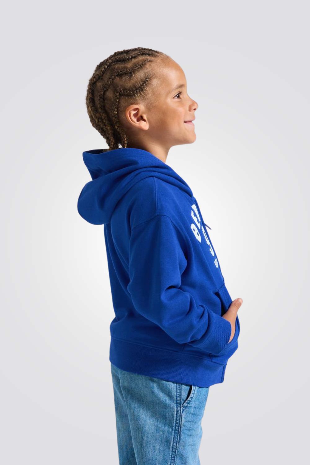 סווטשירט כחול סגירת רוכסן לבנים | אוקיידי 
