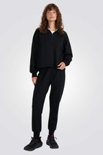 סווטשירט עם חצי רוכסן ובגזרה רחבה לנשים | 4F