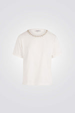 טישירט אוברסייז עיטור תכשיט בצבע אופוויט