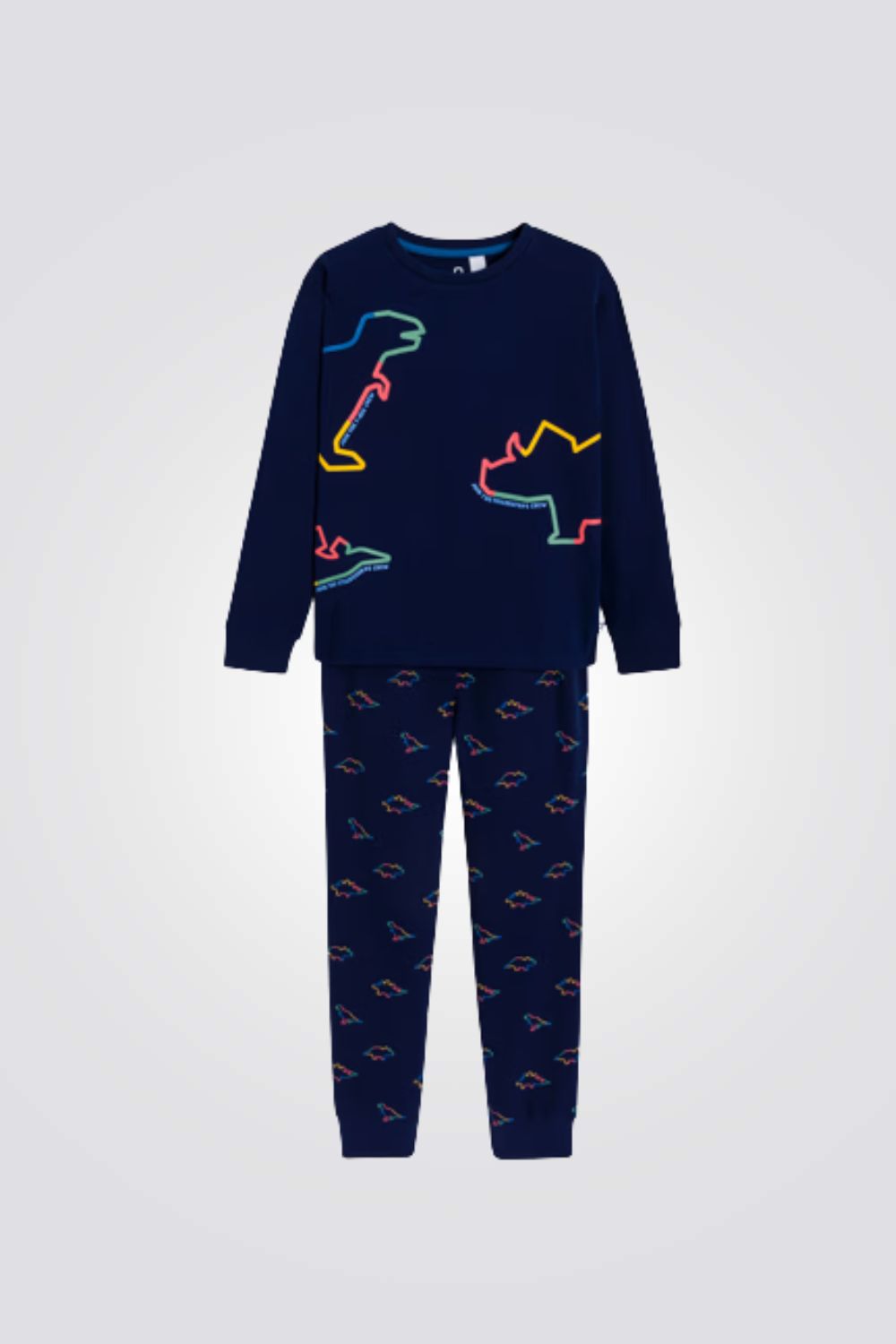 סט פיג'מה לילדים בצבע כחול עם הדפס | אוקיידי