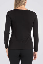 חולצת מעטפת בצבע שחור