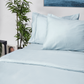 סדין מיטה זוגית רחבה מאוד  200/200 100% כותנה באריגת סאטן בצבע תכלת - 1
