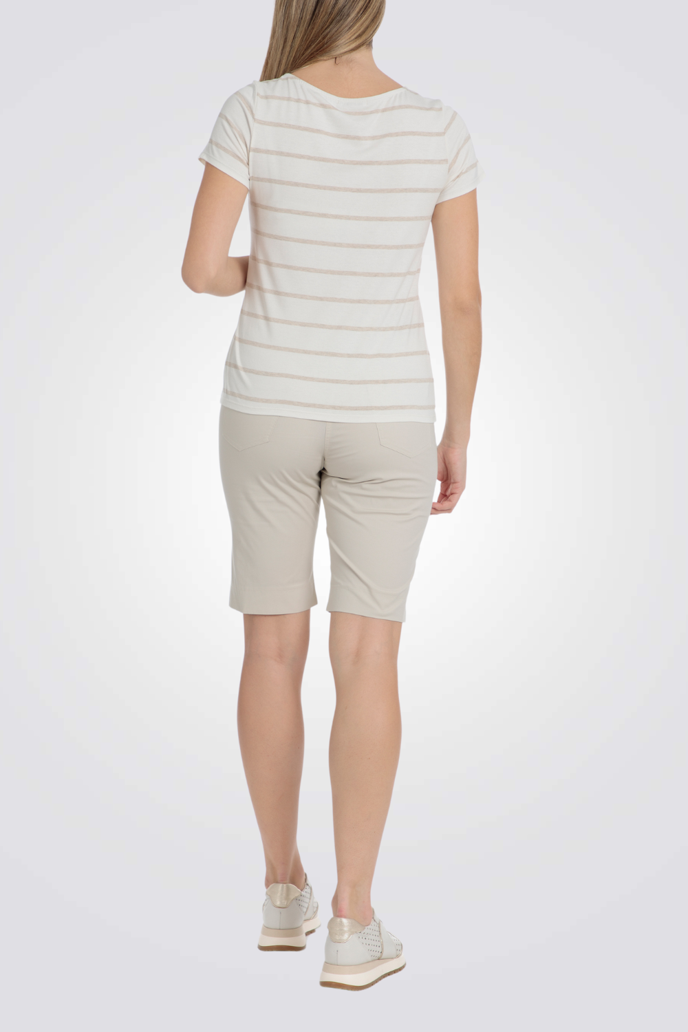 חולצת טי פסים קצרה 