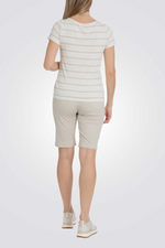 חולצת טי פסים קצרה 