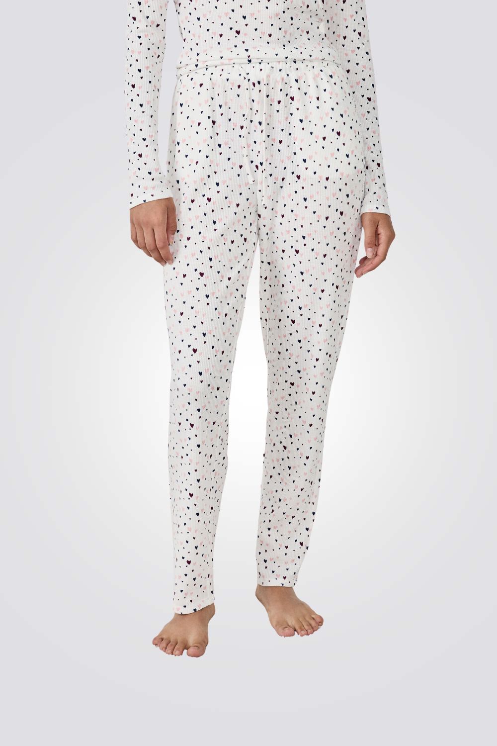 מכנסי פיג'מה בהדפס לבבות | איתם