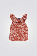 גופייה לילדות עם הדפס פרחוני