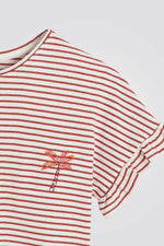 טישירט פסים קצרה לילדות