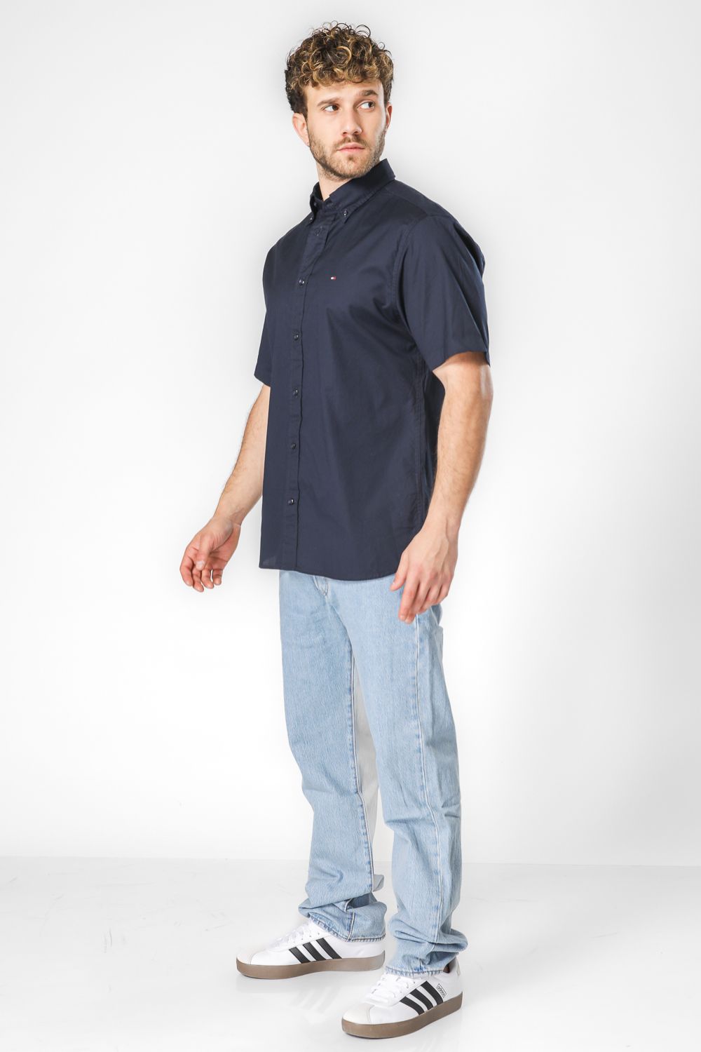 חולצה מכופתרת פופלין FLEX שרוול קצר