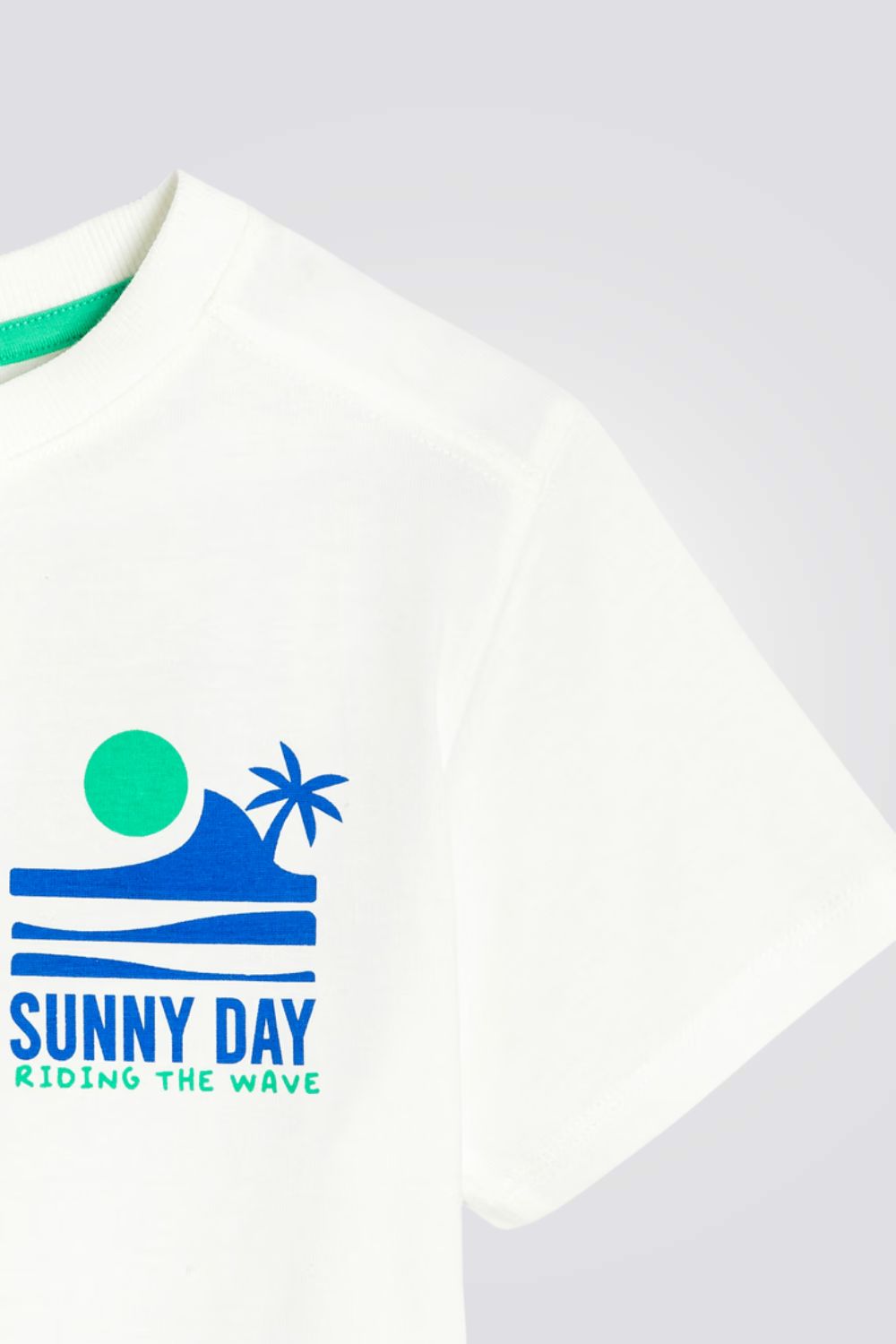 טישירט קצרה עם סלוגן לילדים 