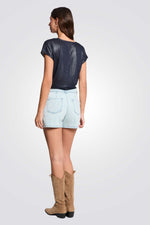 מכנסי חצאית גזרה נמוכה בצבע BLEACH 