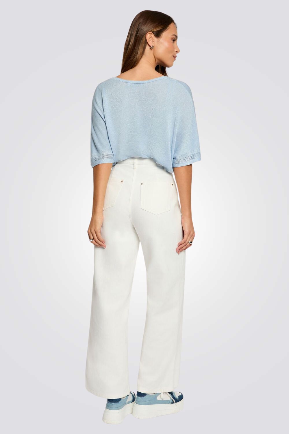 חולצת סריג עם שרוולים קצרים | מורגן