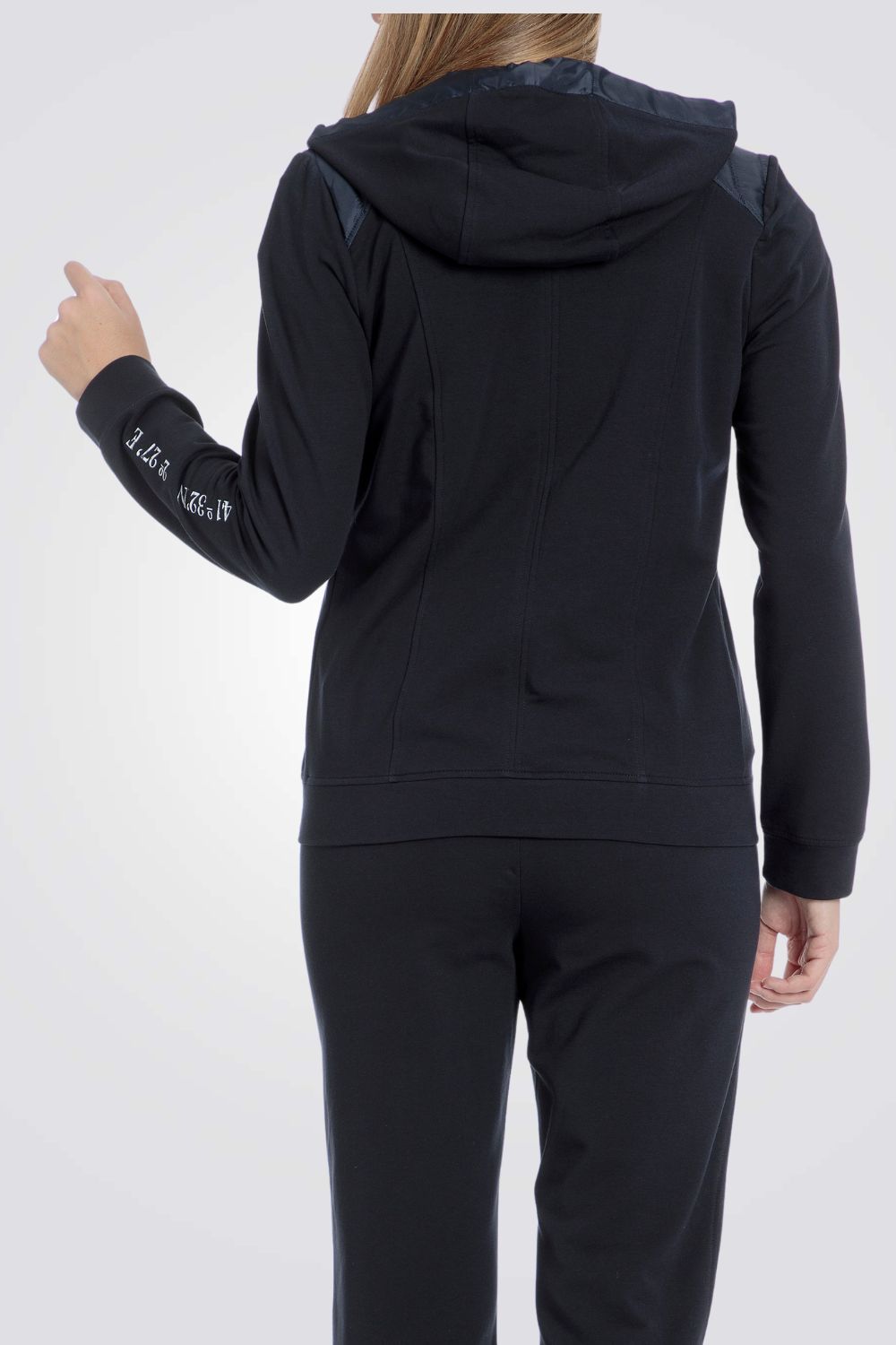 סווטשירט קפוצ'ון עם רוכסן בצבע נייבי