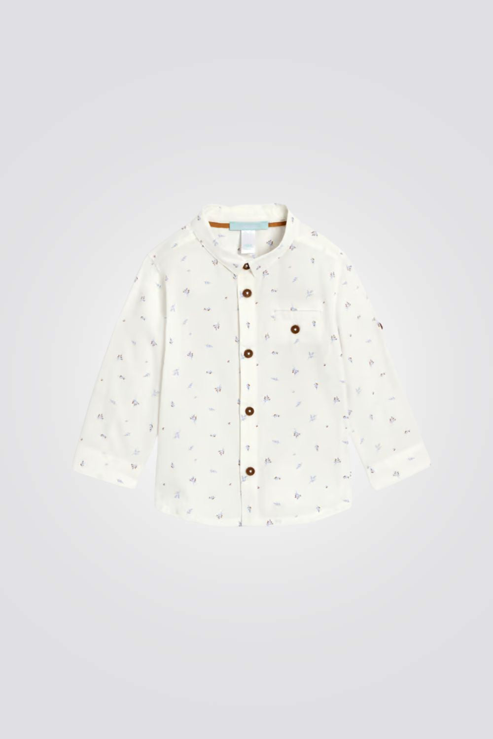חולצה מכופתרת לתינוקות בצבע לבן עם הדפס