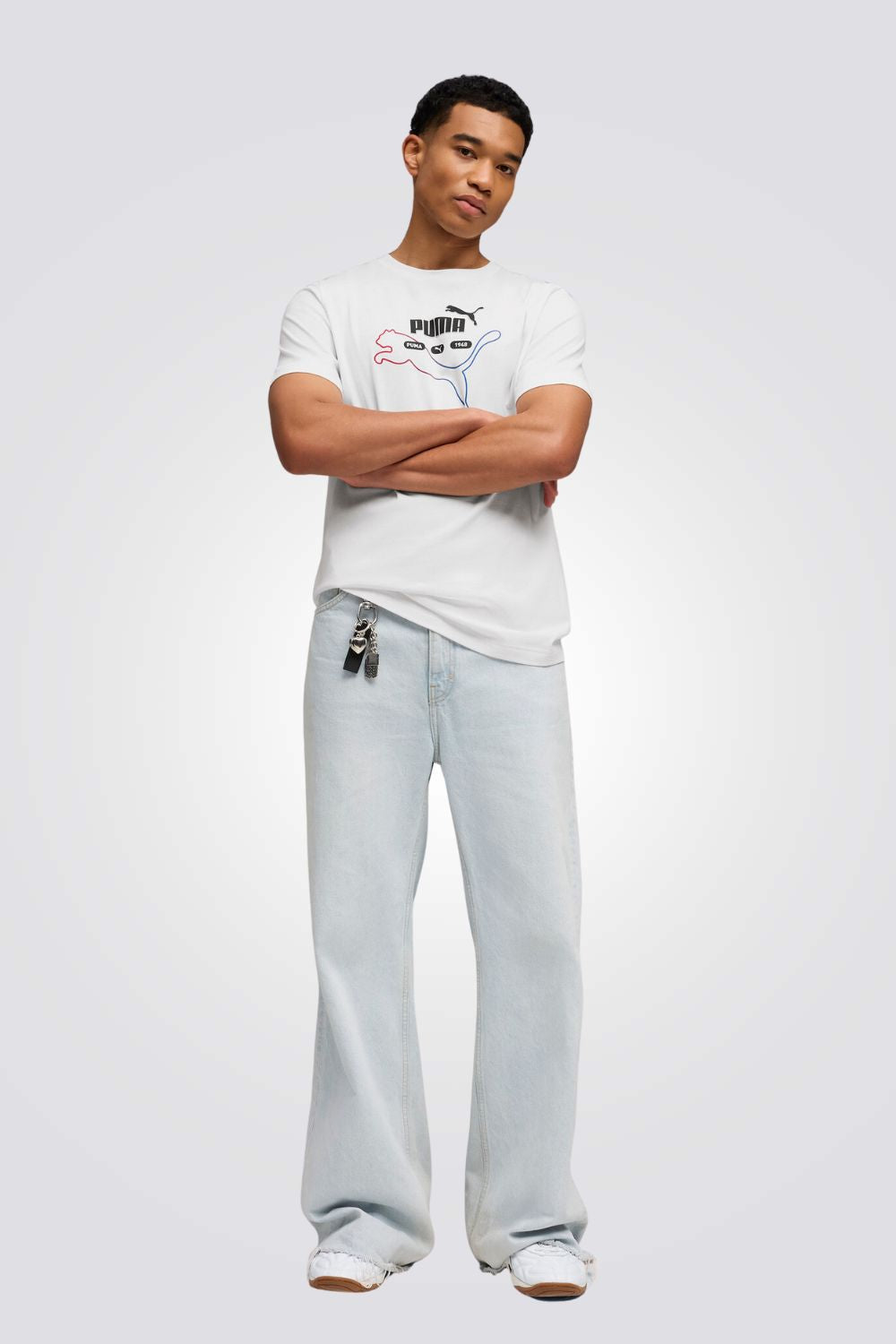 טישירט ממותגת קצרה לגברים | פומה