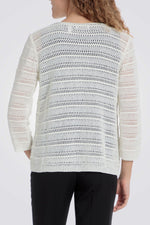 עליונית סריגה פתוחה בצבע אופווייט