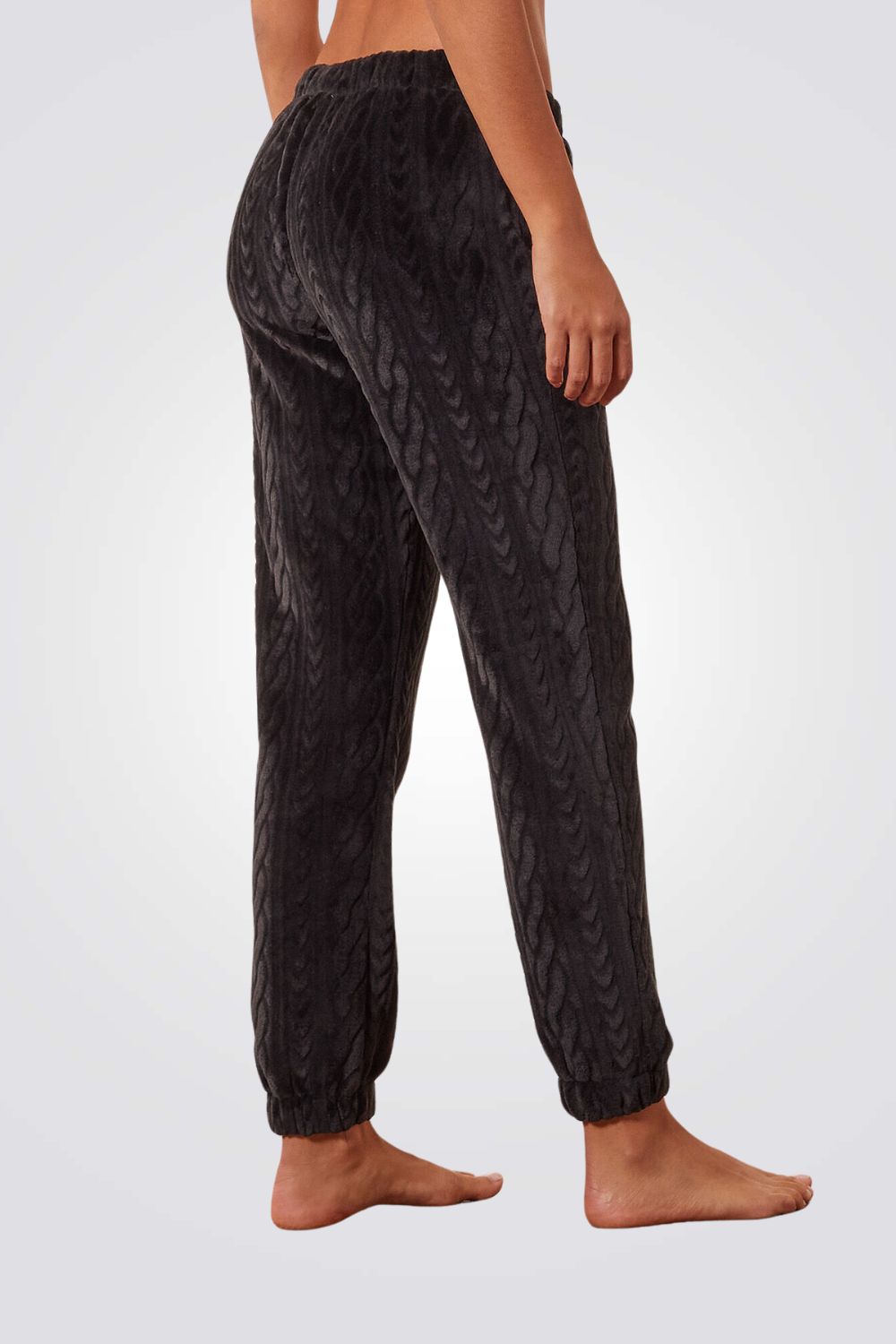 מכנסי פיג'מה צמות CLORIE בצבע שחור