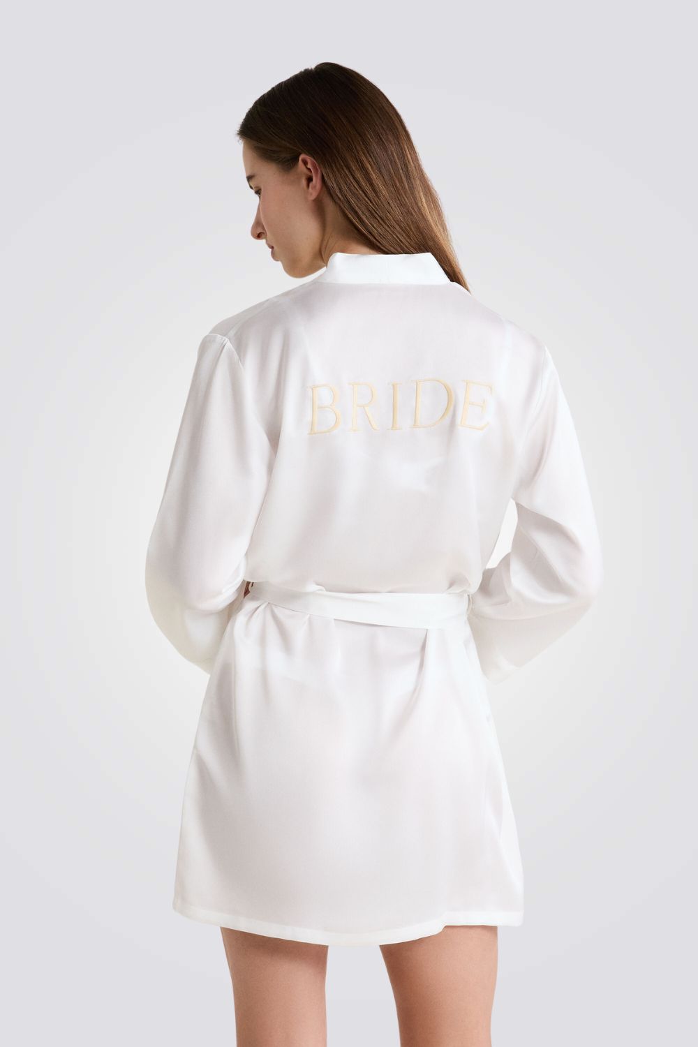 חלוק BRIDE סאטן לבן לנשים | איתם