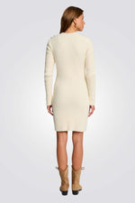 שמלת סריג מיני לנשים בצבע לבן | מורגן 