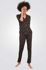 מכנסי פיג'מה ארוכים JODIE בצבע שחור