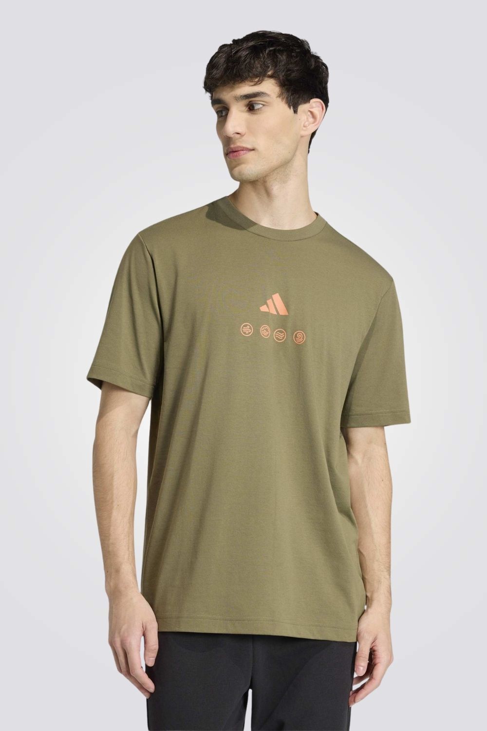 טישירט קצרה עם הדפס לגברים | אדידס