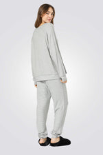 סט פיג'מת מעבר בטקסטורת פסים