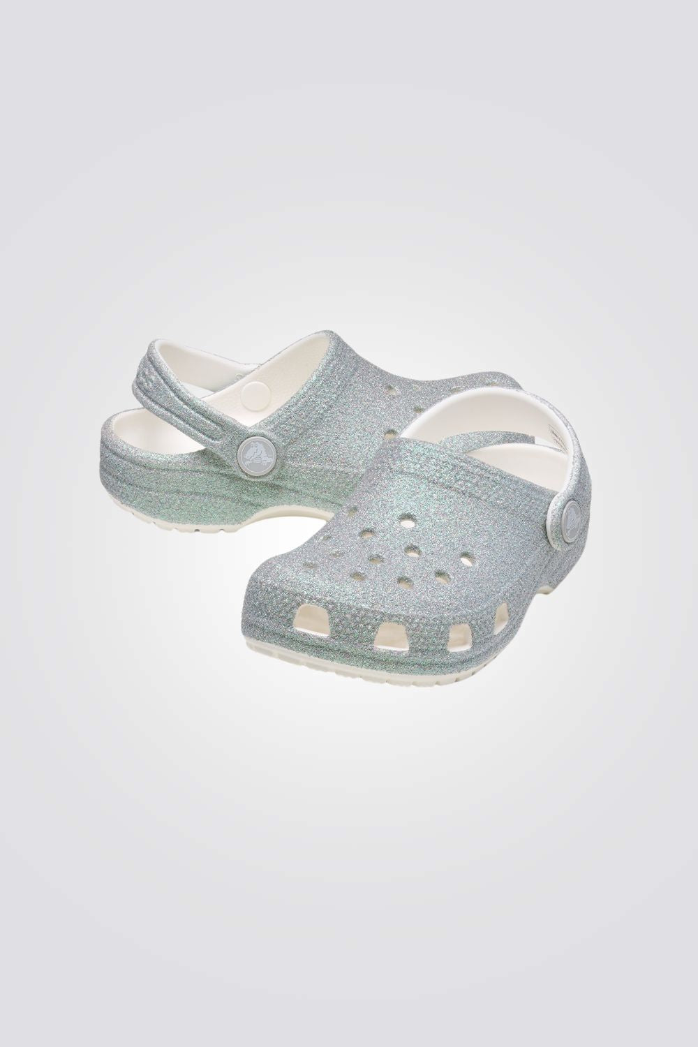 כפכפי נצנצים לבנות Classic Iridescent Glitter Clog K | קרוקס