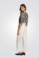 חולצה כתפיים מרופדות הדפס אבסטרקטי 