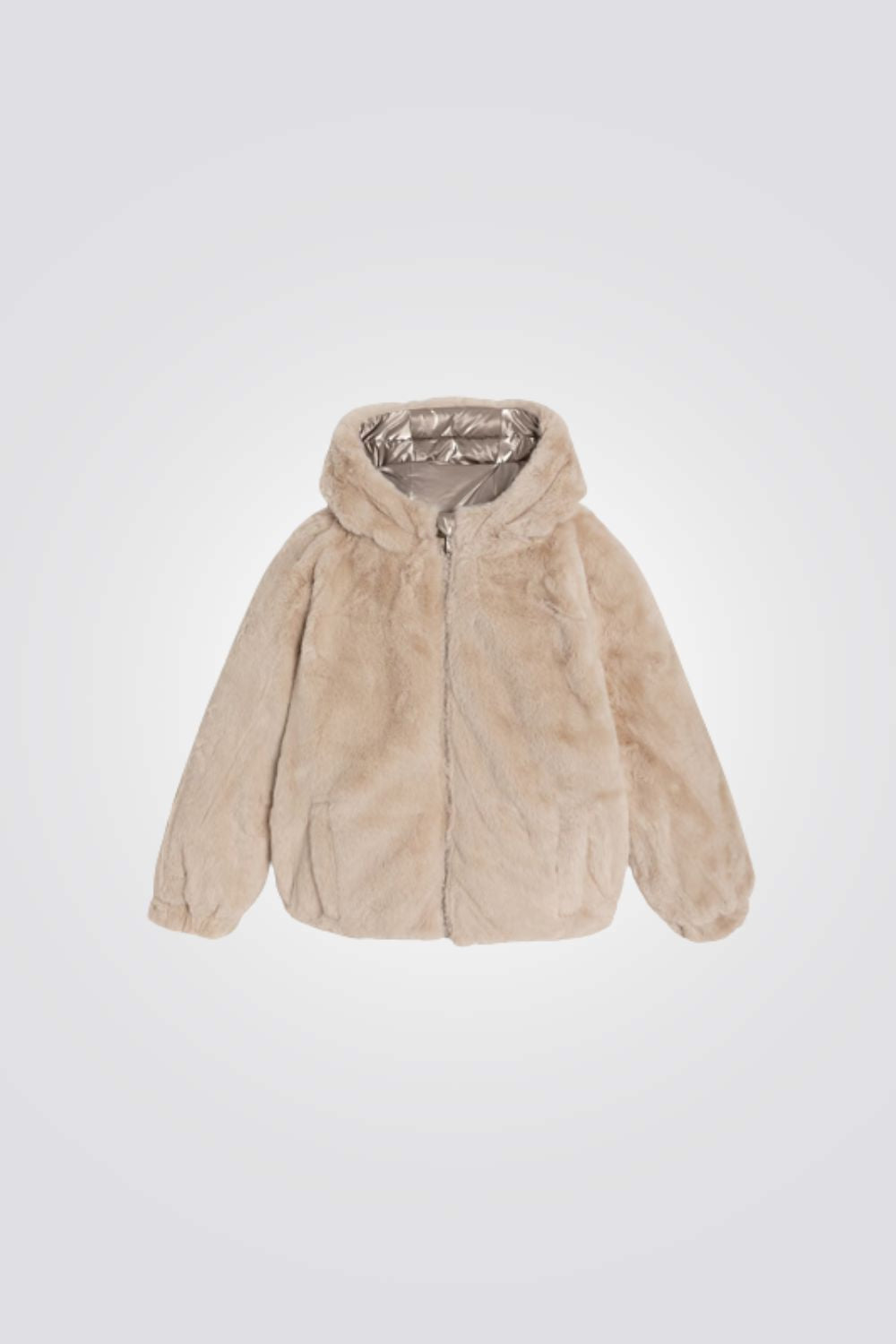 מעיל דמוי פרווה דו צדדי לילדות | אוקיידי 