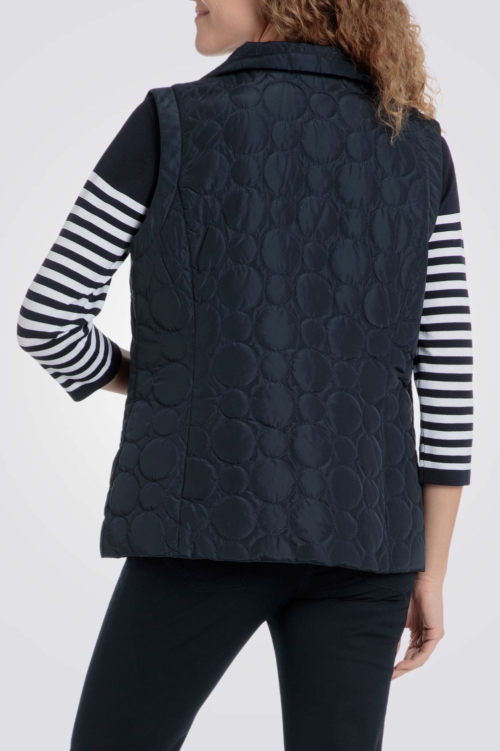 מעיל ווסט מרופד בצבע נייבי