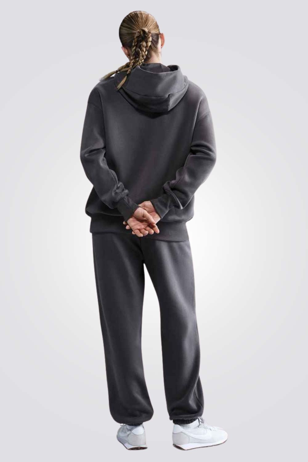 סווטשירט עם קפוצ'ון בצבע אפור לנשים | נייקי