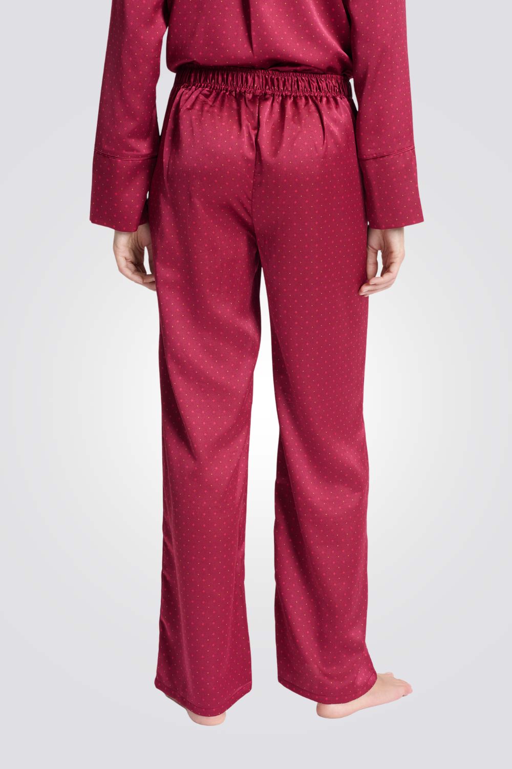 מכנסי פיג’מה סאטן עם הדפס IRREELLE לנשים | איתם