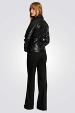 ג'קט דמוי עור לנשים בצבע שחור | מורגן 