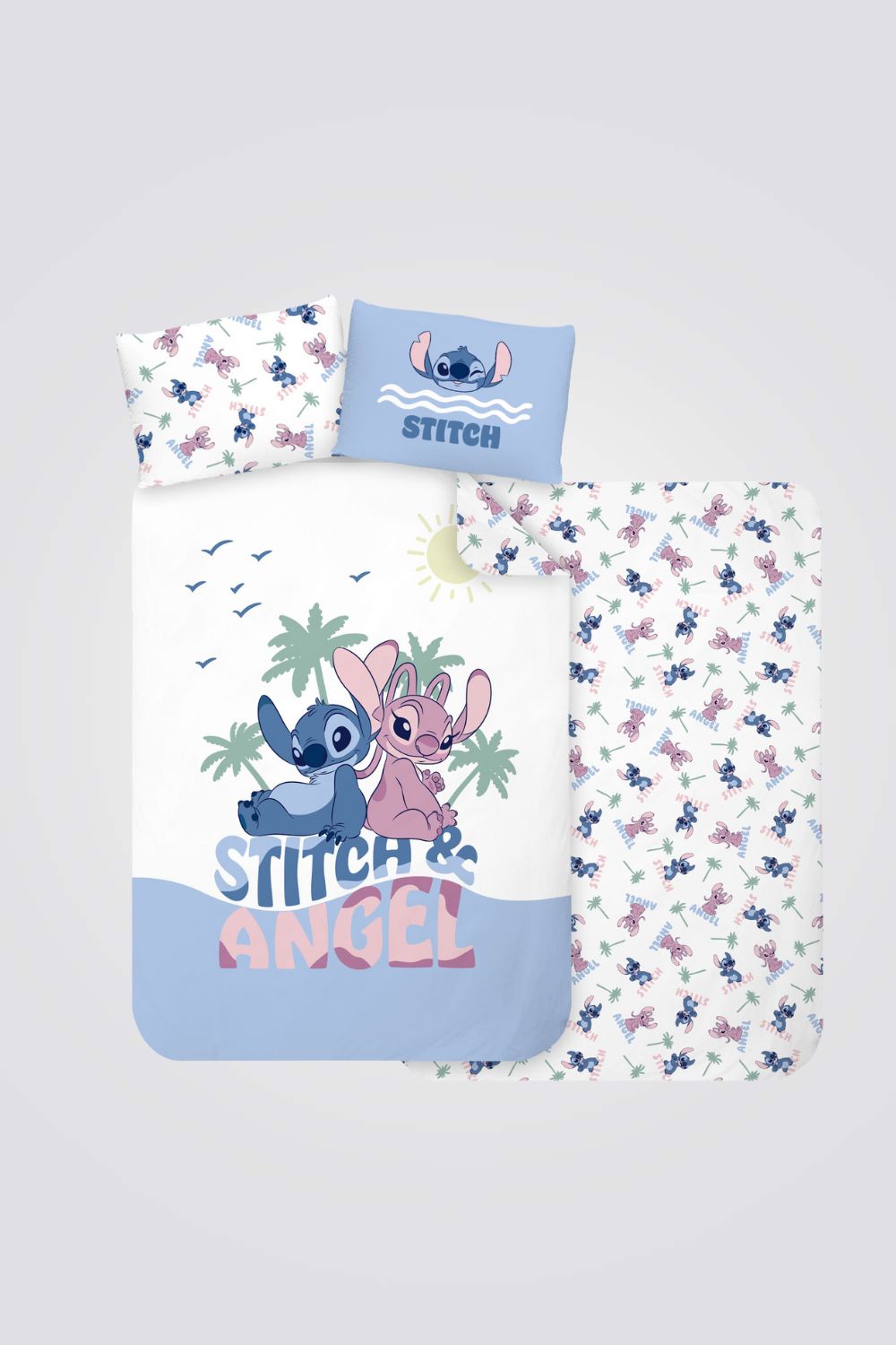 סט מצעים מיטת יחיד 90/200 ס"מ Stitch & Angel | דיסני 