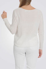 סריג דק דיטיילס פייטים בצבע לבן