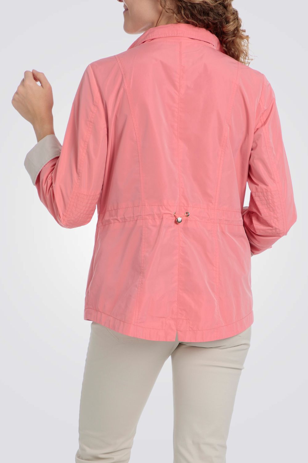 מעיל פארקה בצבע קורל