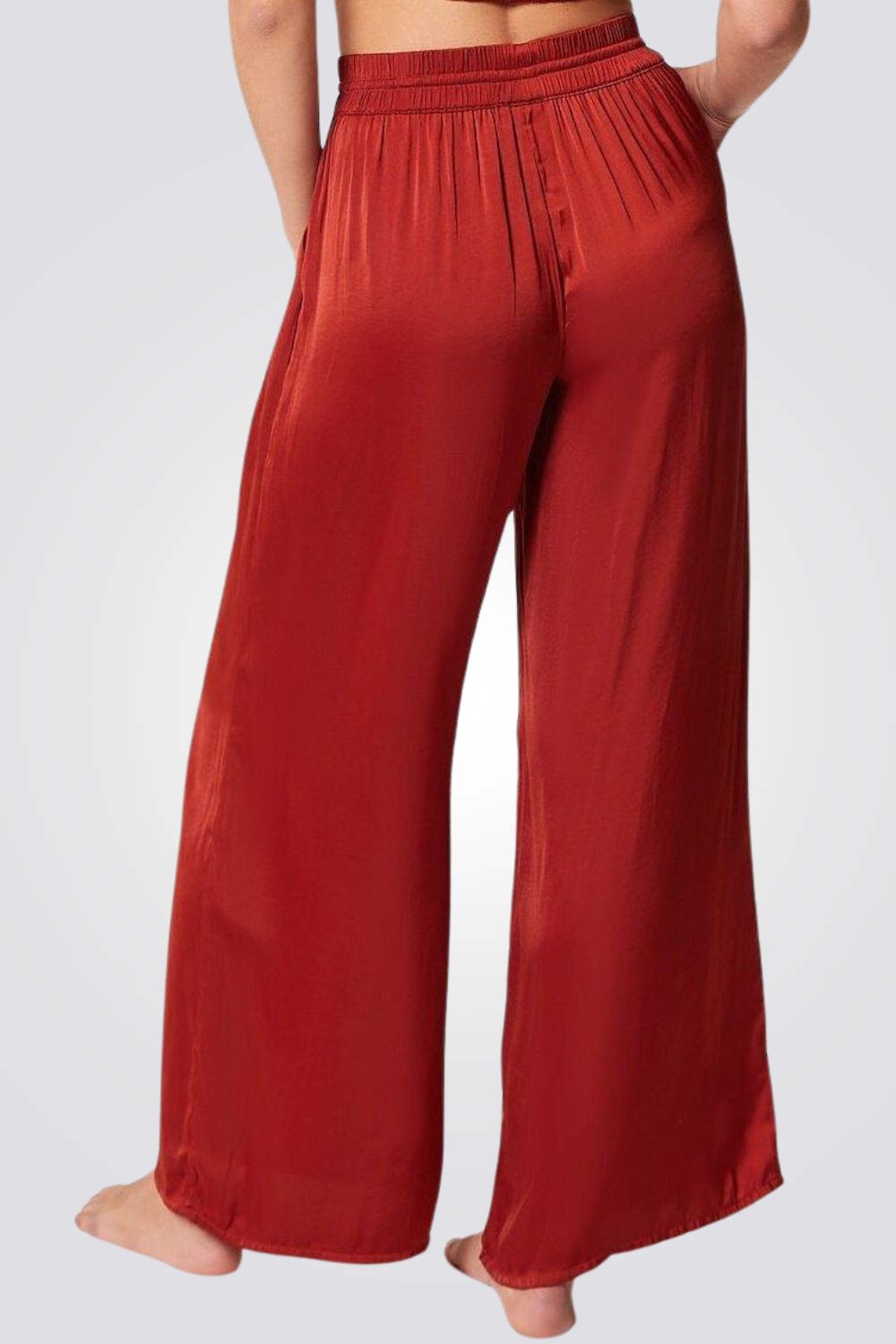 מכנסי פיג'מה סאטן ארוכים CHEETA בורדו