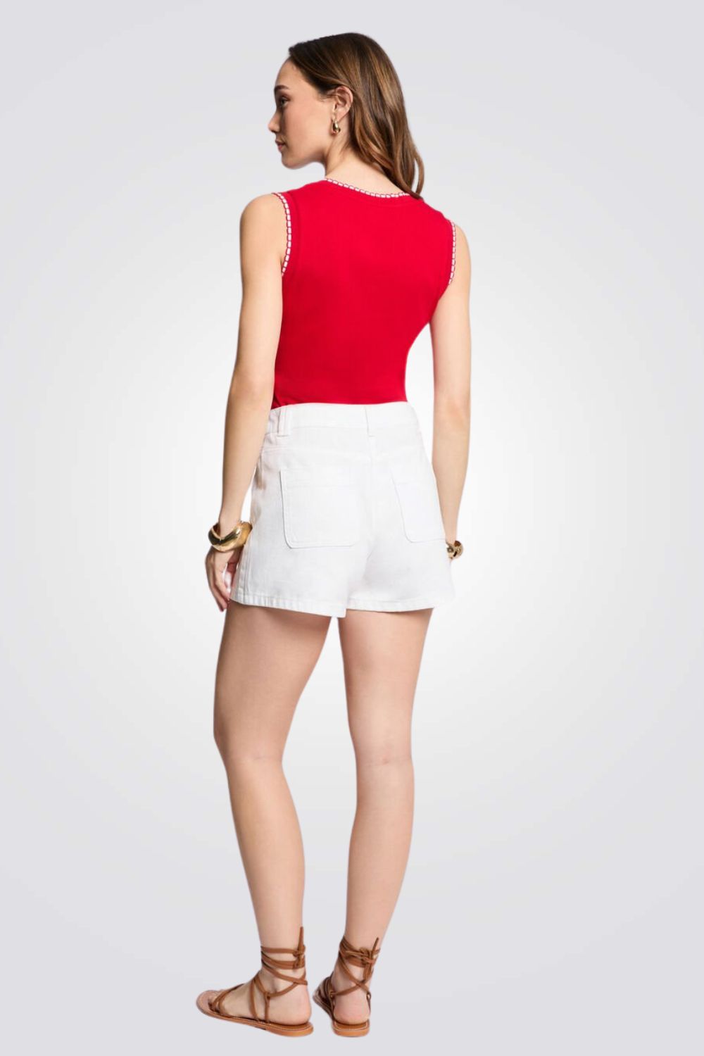 גופיה במראה ריב בצבע אדום